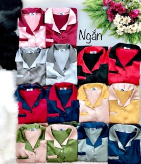 Bộ pijama lụa phối màu