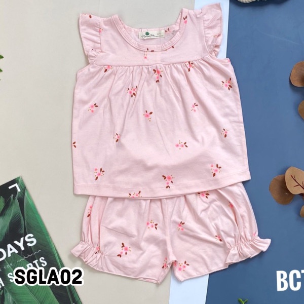 Đồ bộ bé gái thun cotton sát nách cánh tiên bộ quần áo thời trang cho bé đi học đi chơi  - SLGA