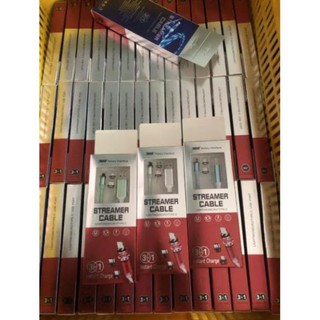 Cáp Sạc Led Từ 3 Đầu Nam Châm Streamer (Combo Gồm 3 Đầu Ss/Ip/S8)
