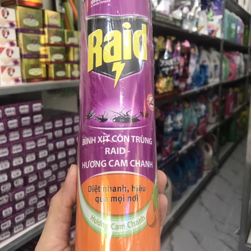 Bình xịt muỗi Raid hương cam chanh 600ml