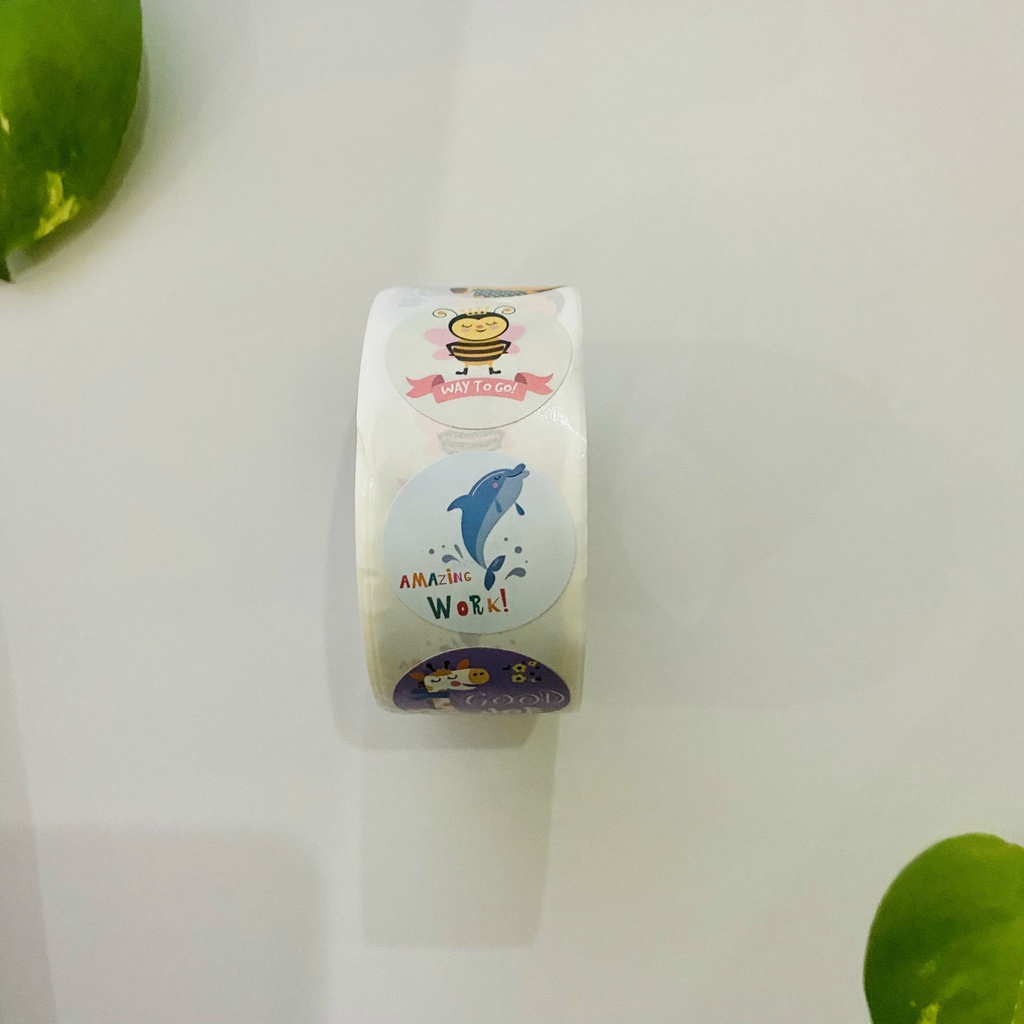 10- 250 nhãn dán Sticker cảm ơn, động vật hình chữ nhật dành cho shop bán hàng. Chỉ việc gỡ ra dán.