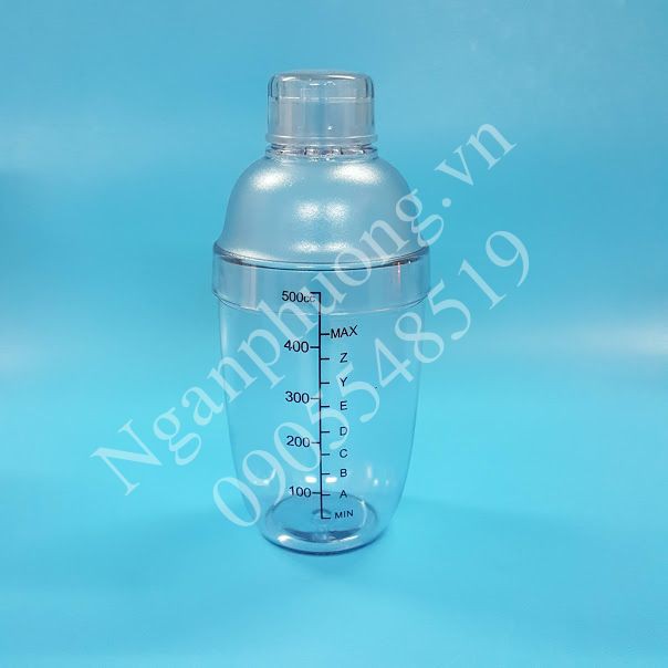 Bình lắc pha chế Cocktail Shaker 500ml vạch chia in đậm