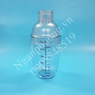 Bình lắc pha chế Cocktail Shaker 500ml vạch chia in đậm