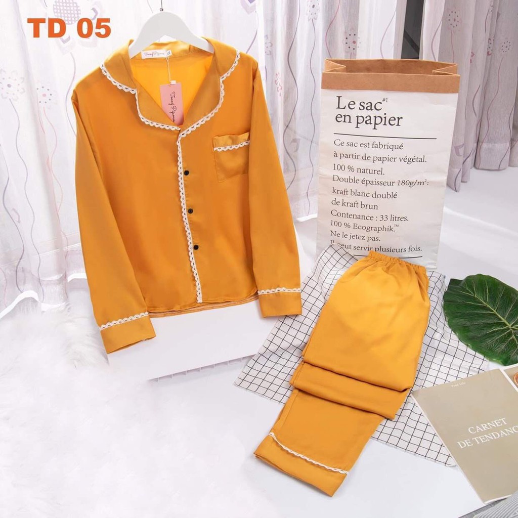 Đồ ngủ lụa ngọc trai tay dài - Bộ  pajama dài tay | BigBuy360 - bigbuy360.vn