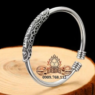 Vòng Bạc Nổi Om Mani Padme Hum Bạc s925