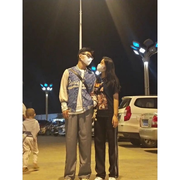 Quần kaki suông ống rộng phong cách Vintage cho Nam Nữ