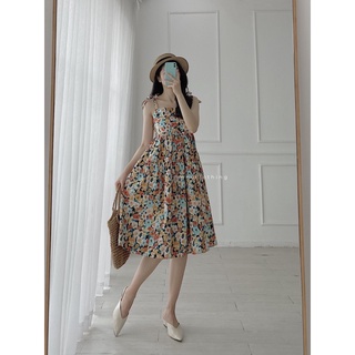 Đầm dây hoa cotton mizu dress