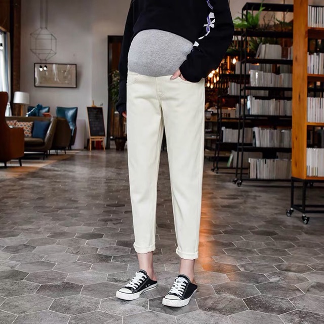 Quần jean baggy thời trang bà bầu