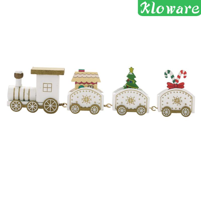 Bộ Đồ Chơi Tàu Lửa Bằng Gỗ Để Bàn Trang Trí Giáng Sinh