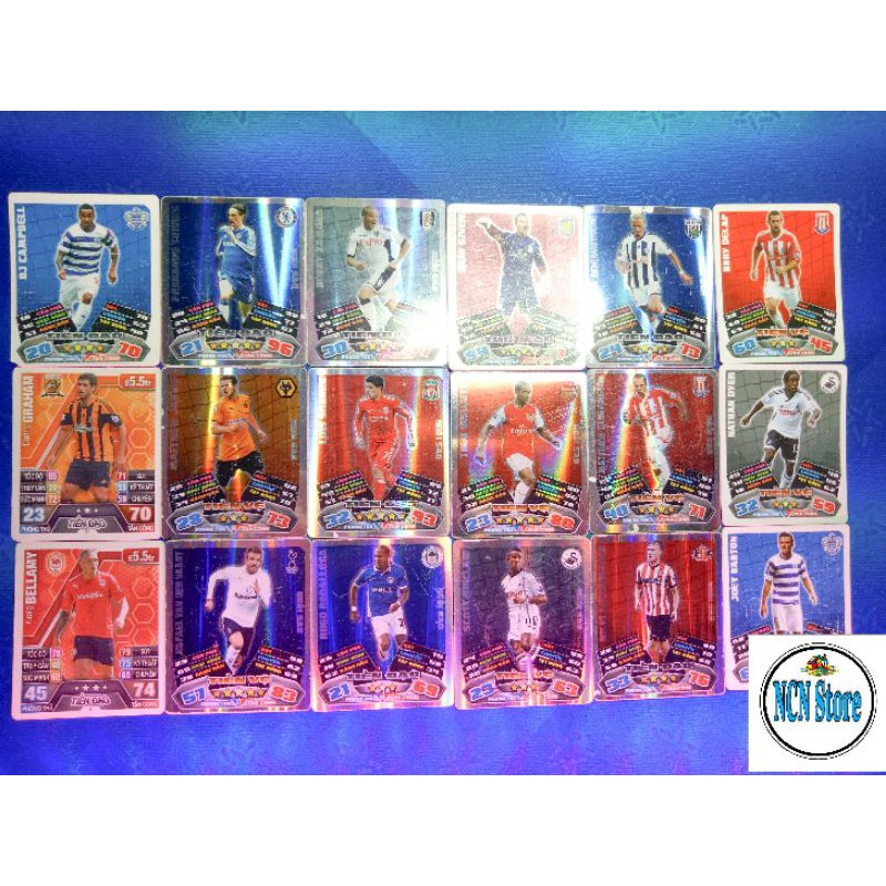 [ Một thẻ ] Thẻ cầu thủ Poca Match Attax ngôi sao và base mùa giải 2011-2012 và 2013-2014(tặng seal bọc thẻ)