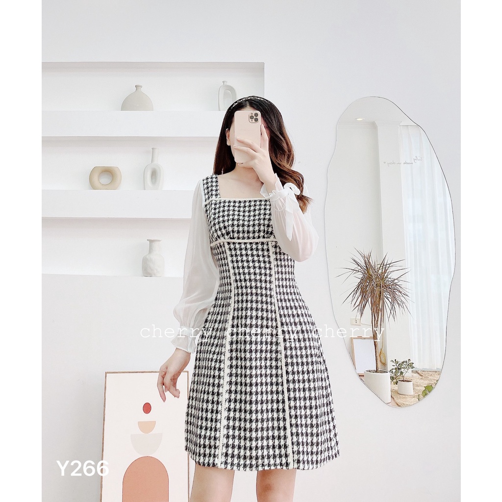 Váy dạ phối tay cao cấp Y266