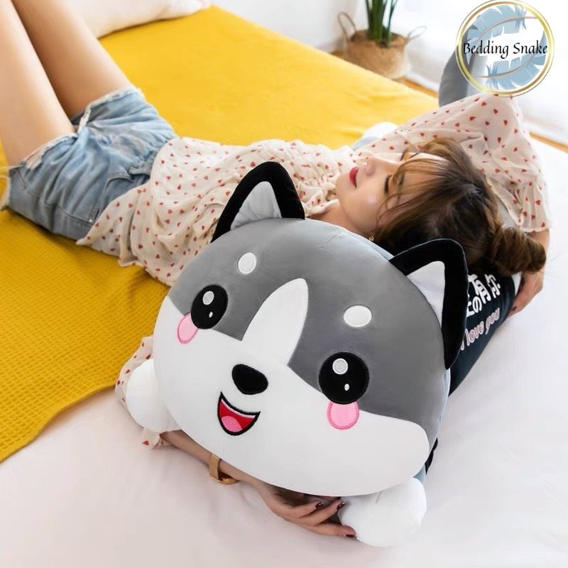 Gấu bông mèo mặc áo siêu Cute, Gối ôm mèo Husky to khủng lồ kích thước đa dạng, Thú nhồi bông mèo alaska co dãn 4 chiều