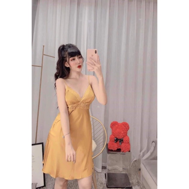 (NOW SHIP GIAO NHANH 1H) Sx 658 váy ngủ lụa satin -Đầm ngủ cao cấp - MinhTrang | BigBuy360 - bigbuy360.vn