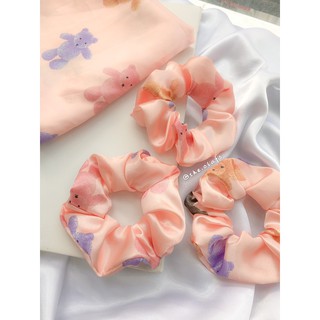 Dây buộc tóc Scrunchies gấu lụa xinh yêu
