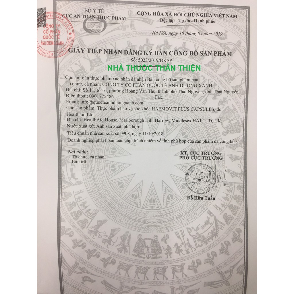 Haemovit Plus HealthAid – Hỗ trợ bổ sung Sắt cho bà bầu, người thiếu máu (lọ 30 viên)
