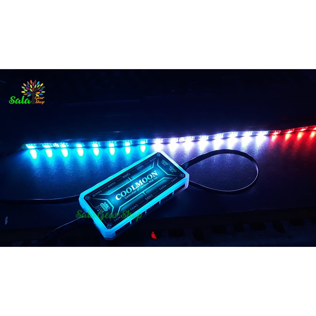 Dây Led Coolmoon RGB gắn hud Đồng bộ led qua hud coolmoon dài 40cm