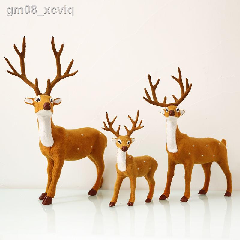 gm08_xcviqMô phỏng hươu sika đồ trang trí động vật Sen Bộ đạo cụ chụp ảnh cho máy tính để bàn giáng sinh nhà