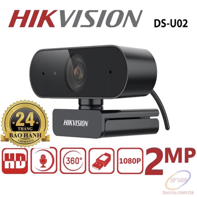 Giao hoả tốc 1H HCM Webcam Học Online Họp trực tuyến livestream Hikvision QHD 2K siêu nét - Hàng chính hãng tặng chân đế