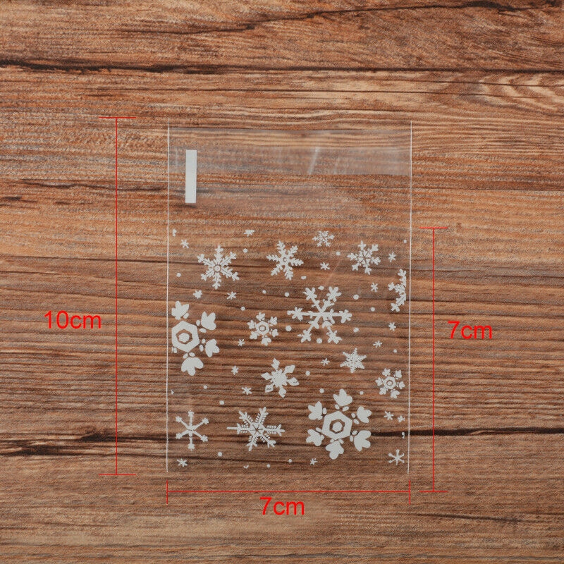 Set 100 túi nhựa trong suốt đựng bánh quy tiện dụng 7x7cm