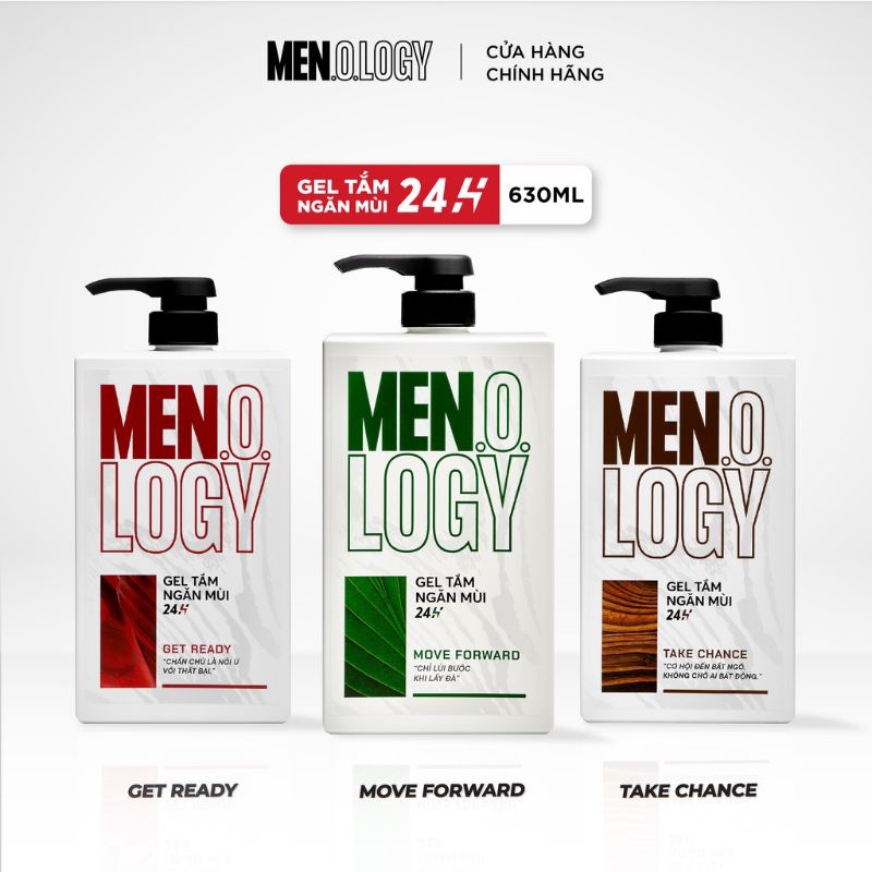 Gel tắm ngăn mùi 24h 630ml MEN.O.LOGY các loại