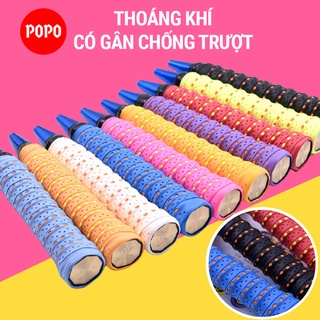 Quấn cán vợt, cuốn cán vợt cầu lông tennis POPO GY105 quấn cán, cuốn cán có lỗ thoáng khí, gân chống trơn