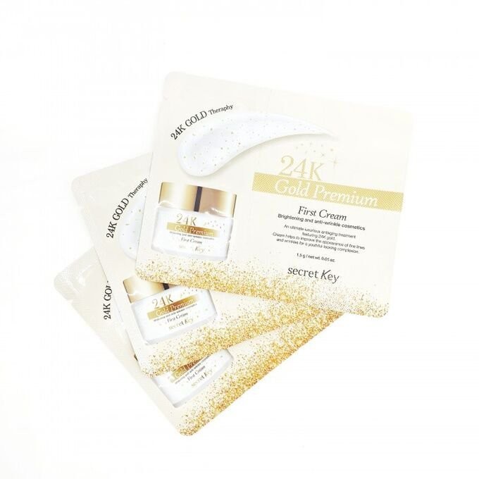 [Sample] Kem dưỡng trắng da chống lão hóa từ tinh chất vàng 24K Secret Key 24K Gold Premium First Cream 1.5g