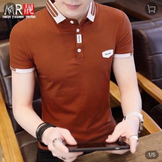 Áo cotton 100% Áo thun tai ngắn cổ có bâu