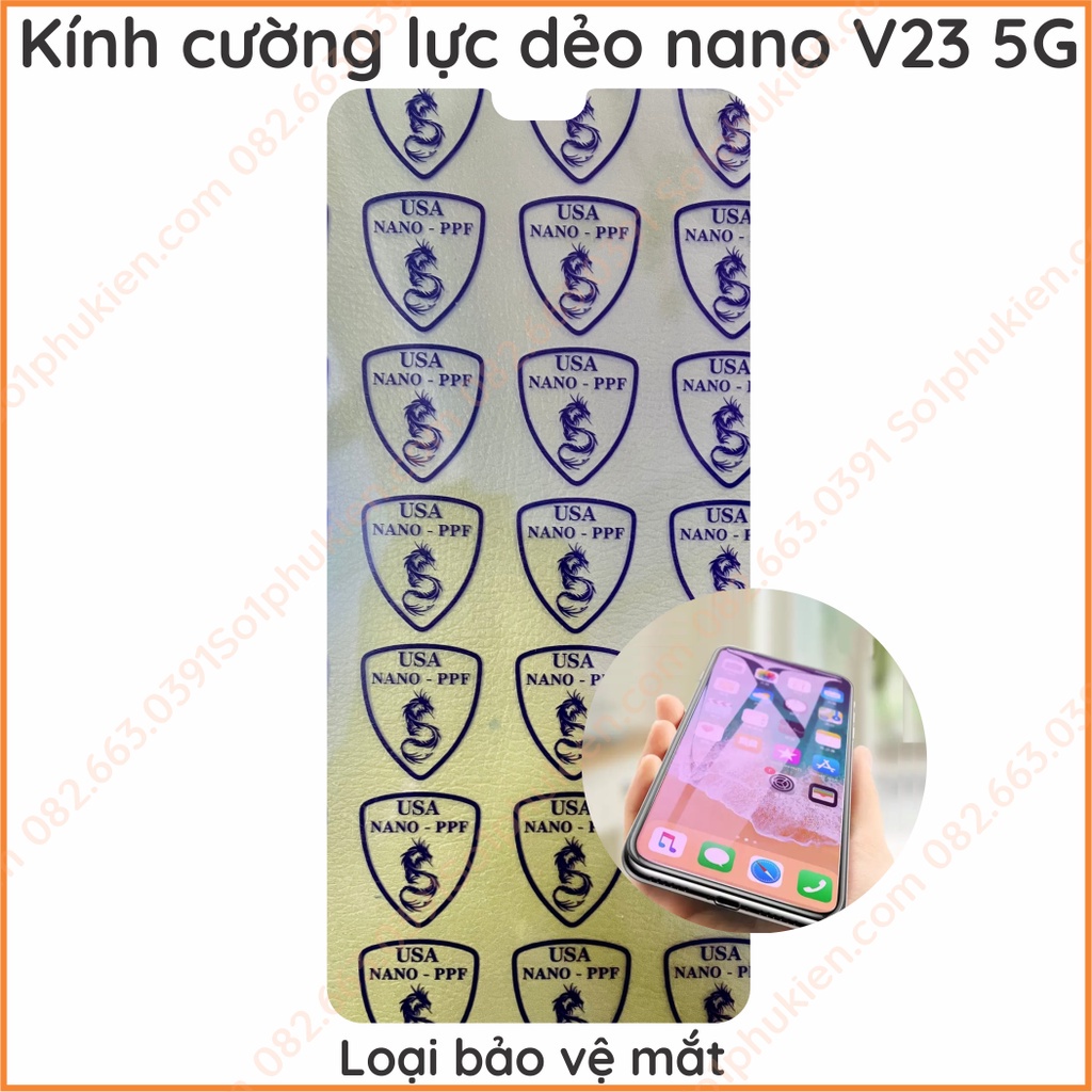 Dán cường lực dẻo nano Vivo v23 5g chống bể, trong suốt, chuẩn cường lực 9H+