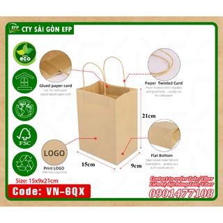 Túi giấy kraft xuất khẩu 100 cái/đơn