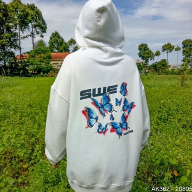 Áo Khoác Hoodie Nam Nữ Nỉ Bông Dày Dặn Hàng QC Áo Khoác Hoodie Nỉ Sweater Nam Nữ Nỉ Ngoại in SWE BƯỚM - AK3362 | BigBuy360 - bigbuy360.vn