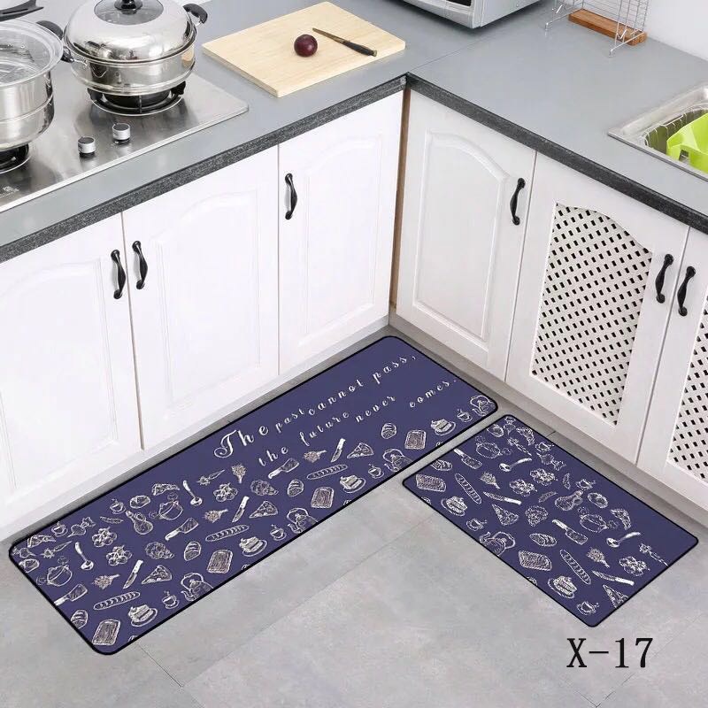 Thảm bếp 3D trang trí nhà bếp , phòng ngủ ( 40x60 cm + 40x120 cm) cao cấp chống trượt