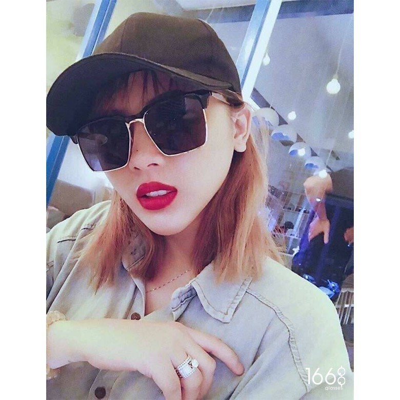 Mắt kính nam nữ N40 hàn quốc gọng kim loại vuông thời trang cao cấp hot trend | BigBuy360 - bigbuy360.vn