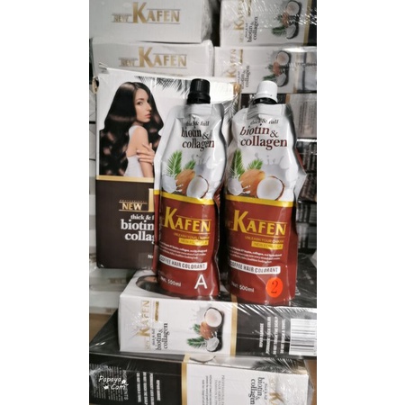 Nhuộm Kafen dừa màu Coffee phủ bạc không dính da đầu