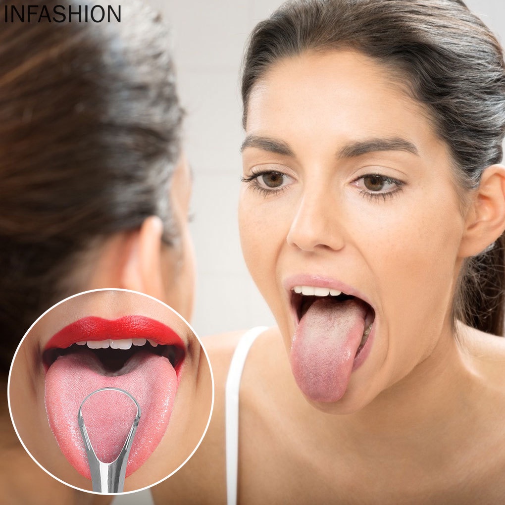 [Hàng mới về] Dụng cụ cạo lưỡi bằng thép không gỉ tiện dụng