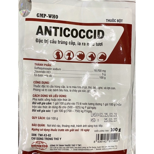 1 gói ANTICOCCID dùng cho trâu bò lợn gà