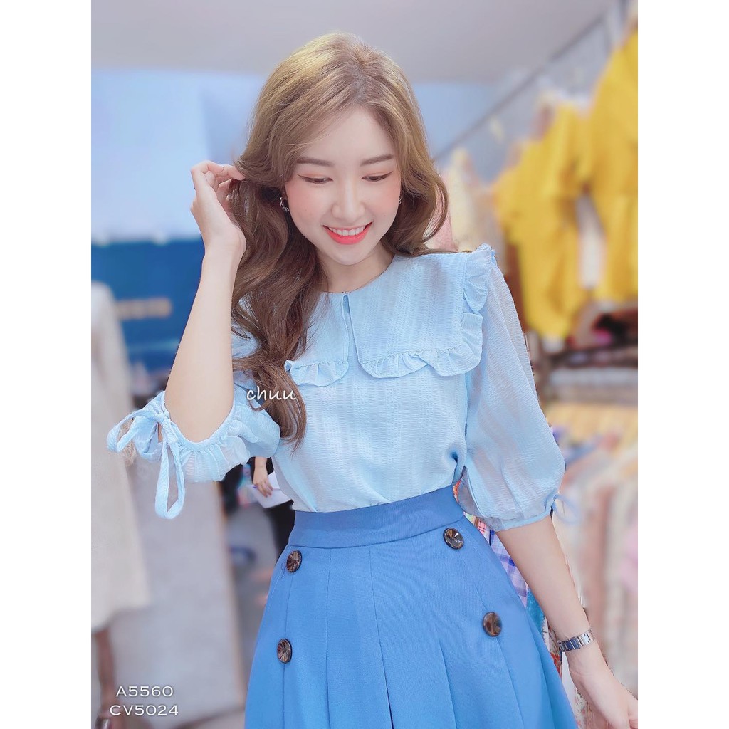 [ Mã WASTRUN4 giảm 10% tối đa 30K đơn 99K] Áo Sơ Mi Kiểu Vạt Vuông Tay Lửng CHUU A5560 | BigBuy360 - bigbuy360.vn