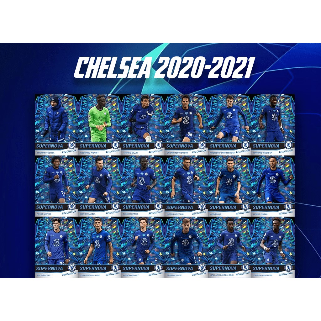 Set 18 In Thẻ Nhà Vô Địch Châu Âu Chelsea Mùa Giải 2020-2021