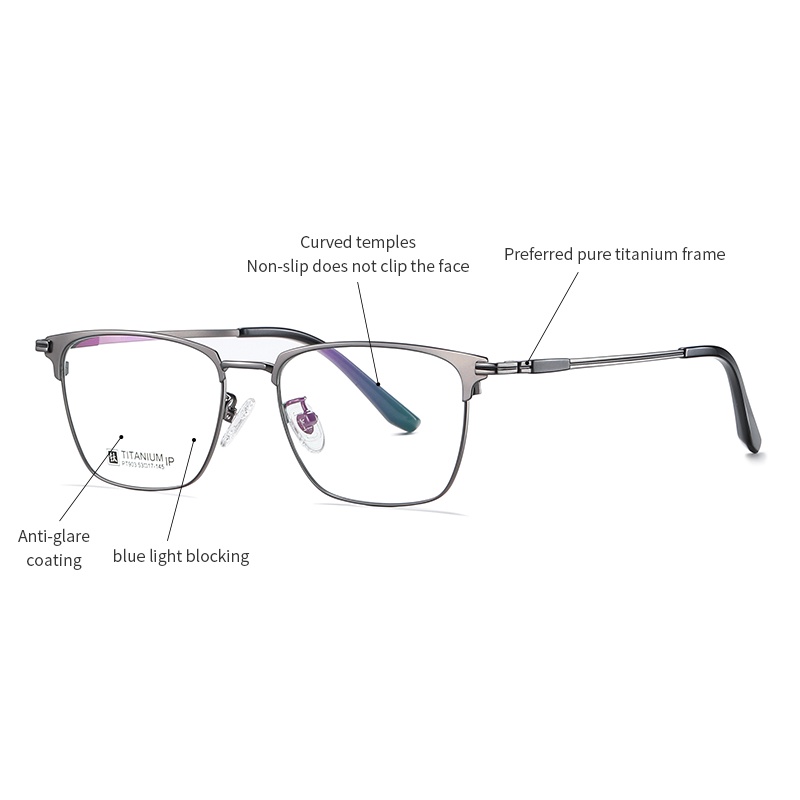 Mắt kiếng Zelin PT903 gọng titan mạ điện siêu nhẹ 2 màu cho nam