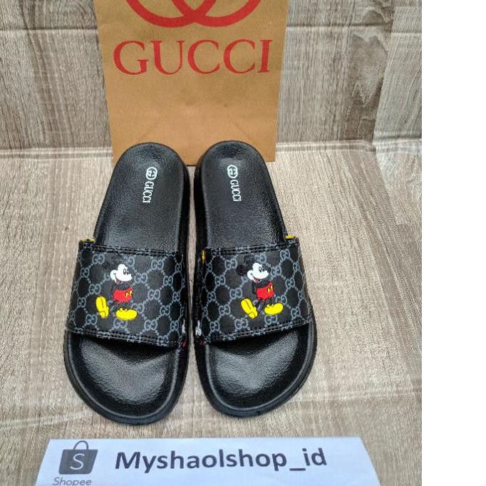 GUCCI Disney Dép Xỏ Ngón Size 36-43 In Hình Chuột Mickey Thời Trang Unisex Cá Tính