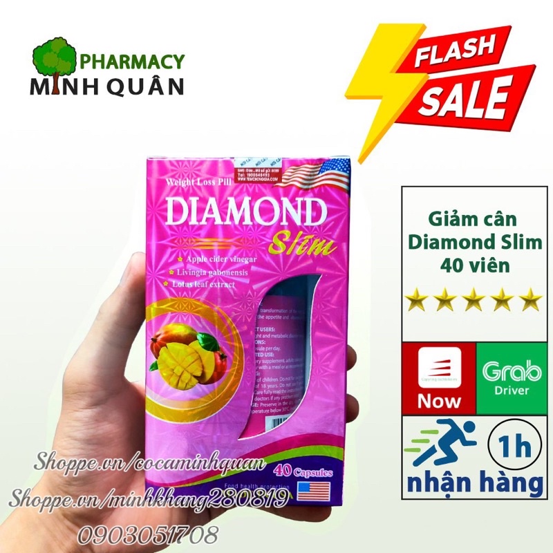 Giảm cân Diamond Slim USA ⚡Chính Hãng⚡ 40 viên - Mẫu mới an toàn hiệu quả_MINH QUÂN