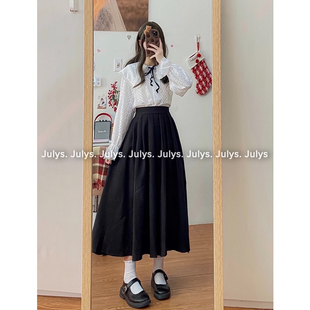 Chân váy xếp li dáng dài vintage mã 22001 (ảnh thật shop chụp kèm video) | BigBuy360 - bigbuy360.vn