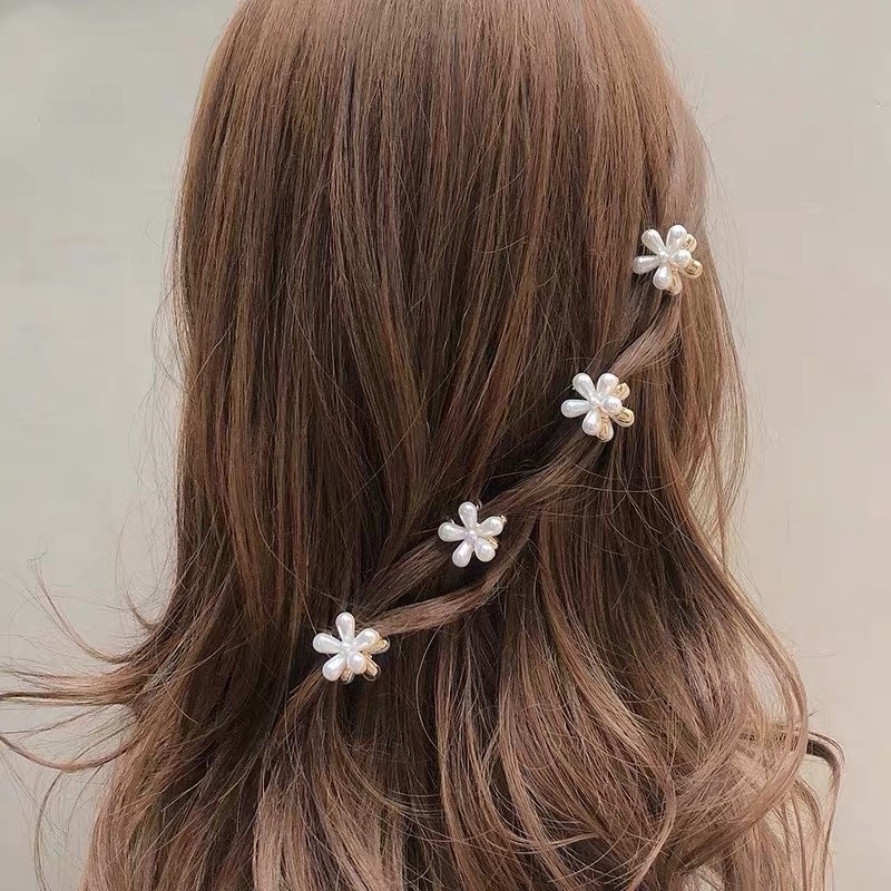 Kẹp Tóc Càng Cua Mini Đính Ngọc Trai Sang Trọng Thời Trang Cho Nữ
