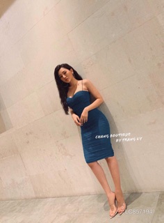 Đầm body cúp nhúng 2 dây