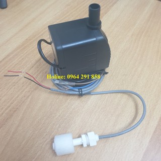 bơm quạt điều 18w kèm phao của ngang - bơm quạt điều hòa 18w có phao chống cạn