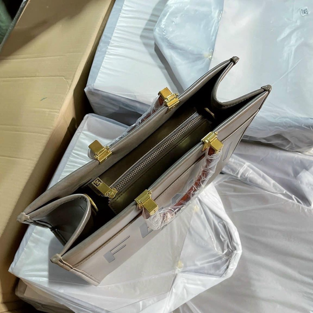 Túi Xách Nữ Công Sở Da Trơn Bản To Fen  Di Phối Màu Hiện Đại Phong Cách Preppy Cầm Tay