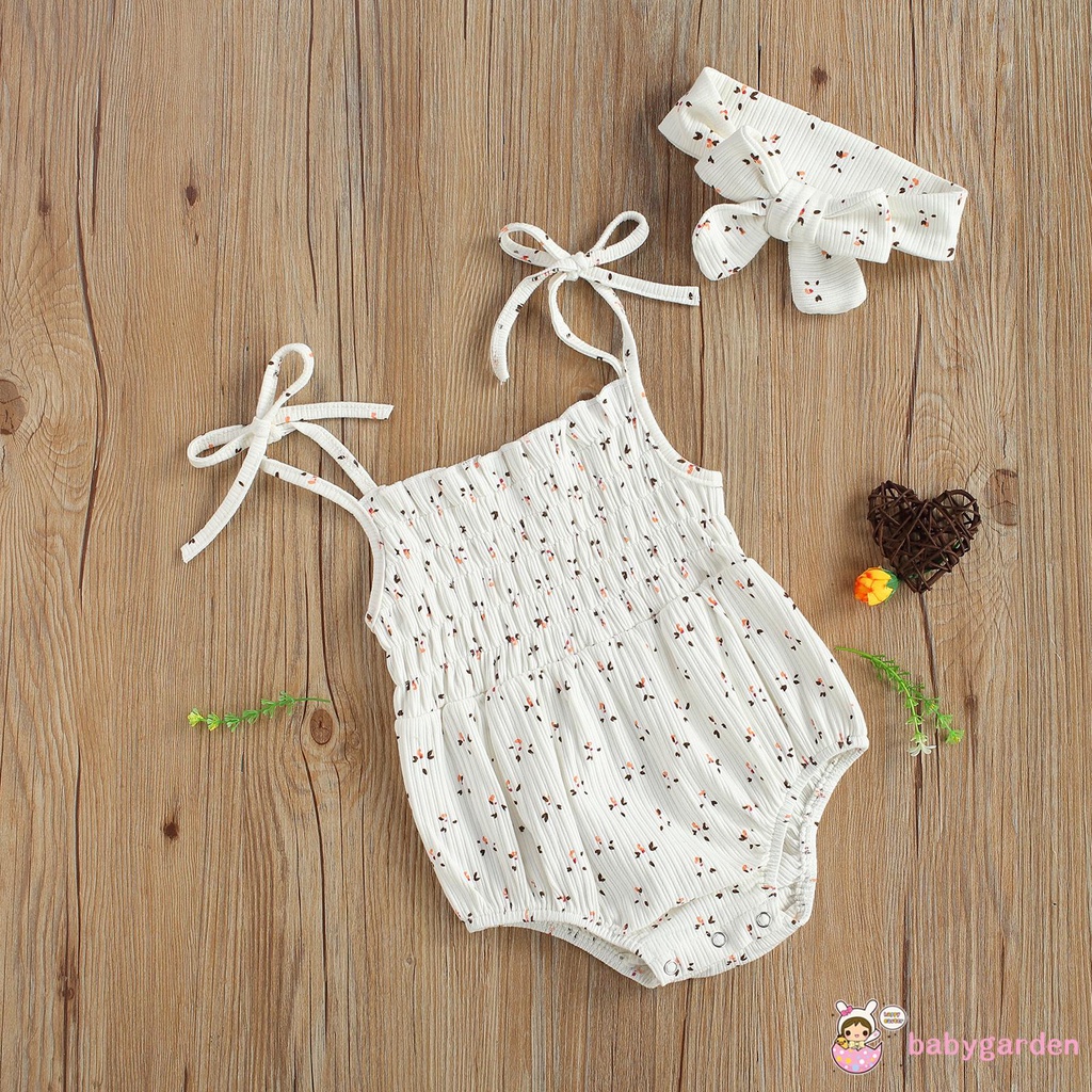 Áo Liền Quần Hở Vai Và Băng Đô Nơ Cho Bé Gái