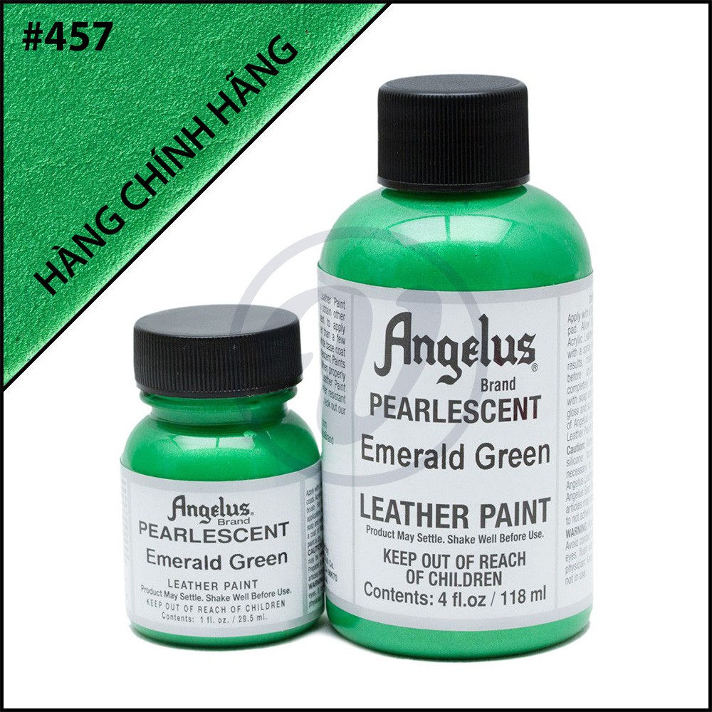 Emerald Green 457 - Màu ANGELUS Leather Paint Pearlescent vẽ da, vải, custom giày