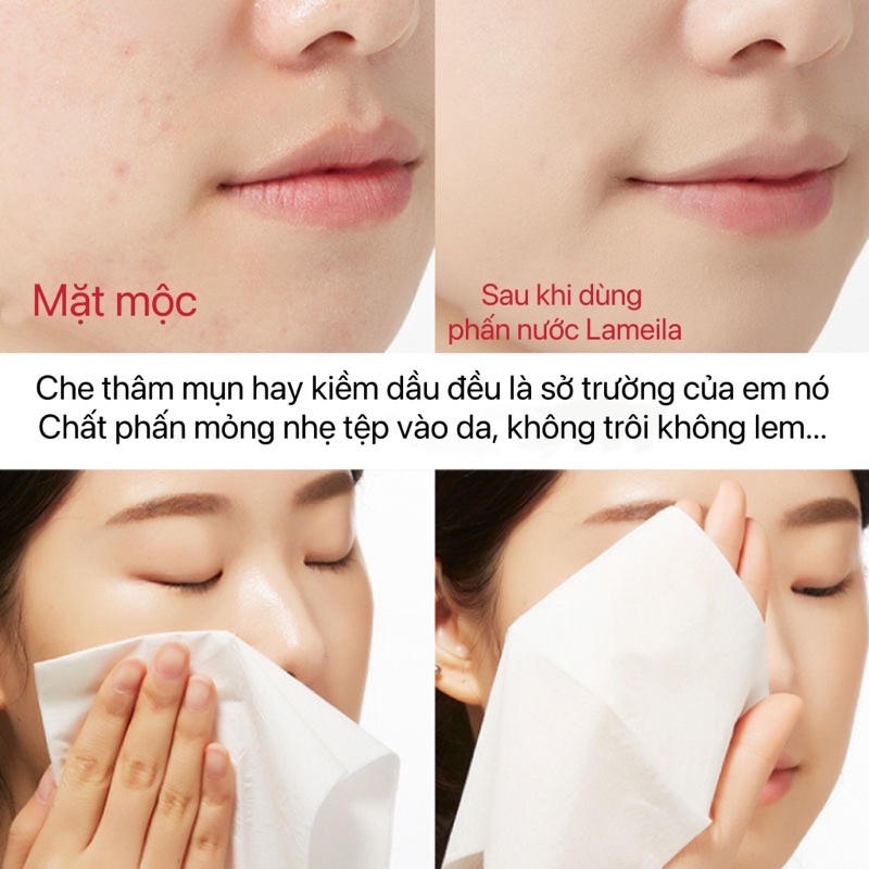 Phấn Nước BB Lameila Che Khuyết Điểm Dưỡng Ẩm Kiểm Soát Dầu Lâu Trôi