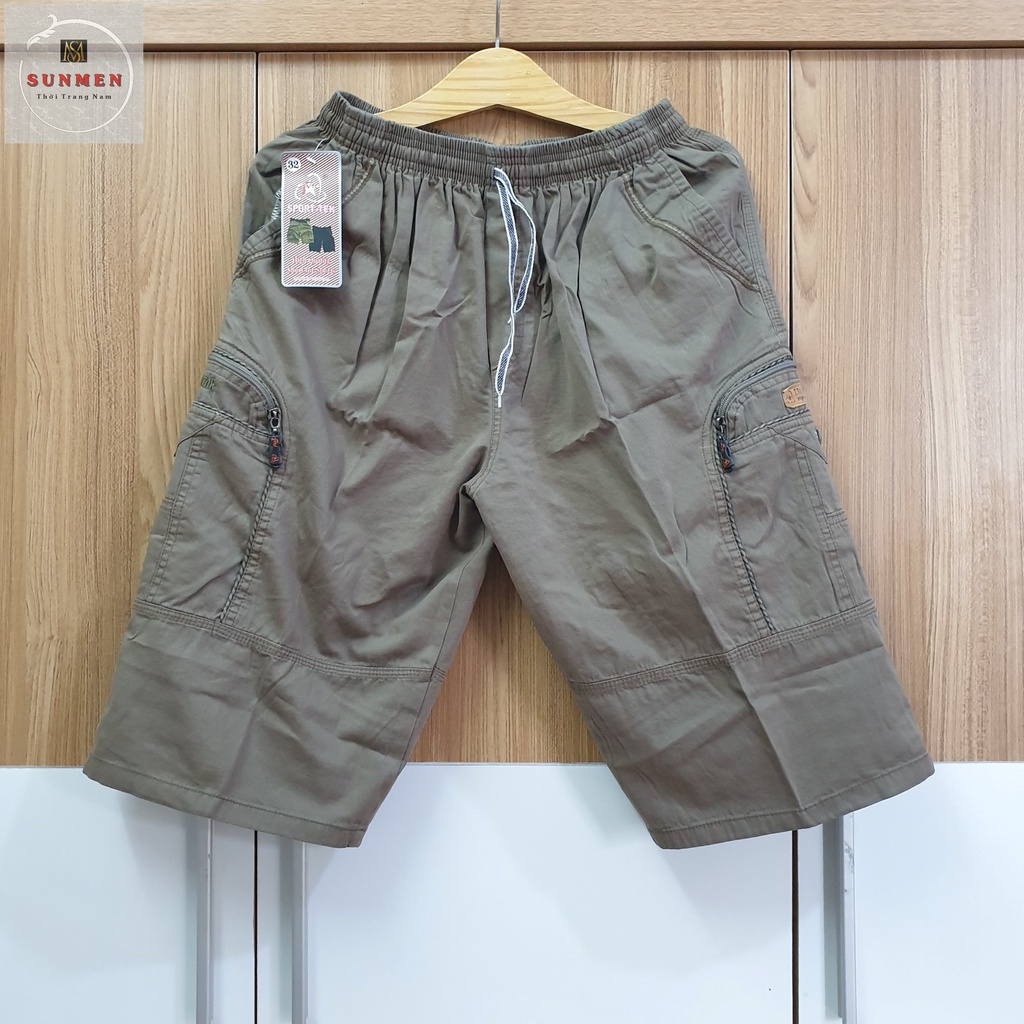 [HCM]Quần Short Nam Kaki Lụa Xịn Túi Hộp Lưng Thun Co Giãn From Rộng Thoải Mái Có Túi Khóa Kéo SUNMEN Size Từ 28 - 40 | BigBuy360 - bigbuy360.vn