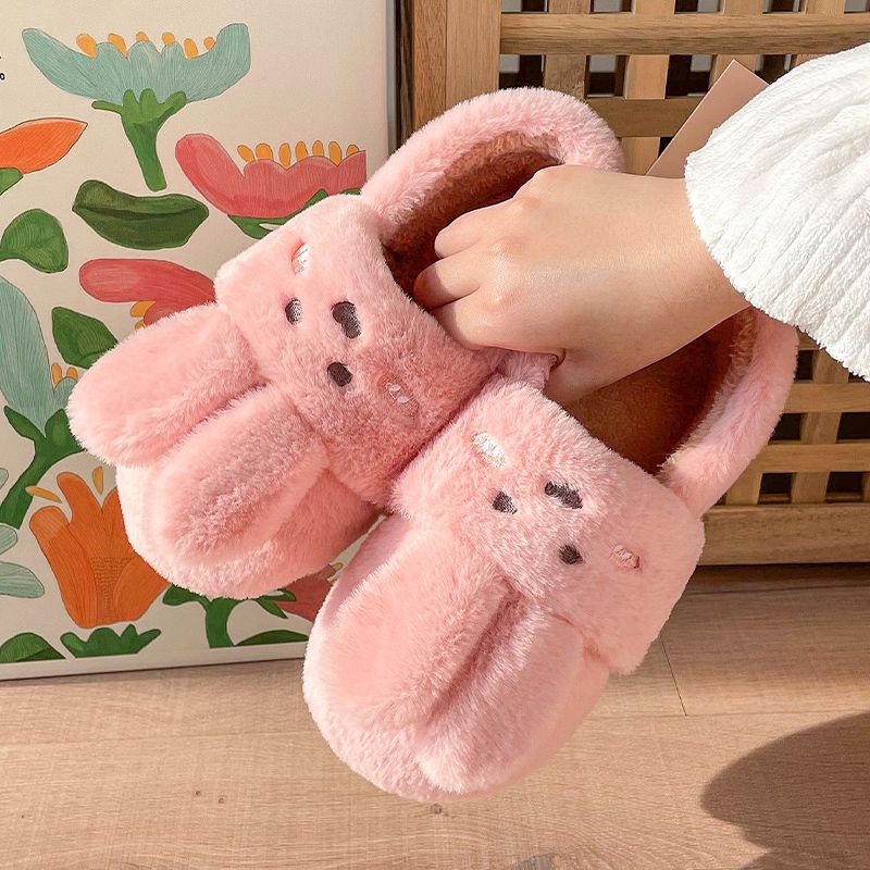 Dép Bông Đi Trong Nhà Giữ Ấm Kiểu Dáng Dễ Thương Dành Cho Nữ